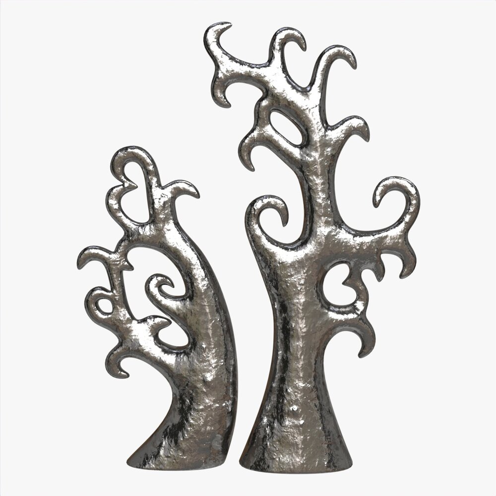 Abstract Tree Ceramic Figurine Set 06 V3 3Dモデル