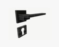 Modern Door Handle With Pz Square Rose 3D 모델 