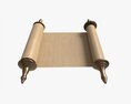 Ancient Scroll With Metal Rods Blank 01 3d model