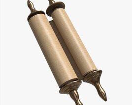 Ancient Scroll With Metal Rods Blank 03 Modello 3D