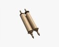 Ancient Scroll With Metal Rods Blank 03 3d model