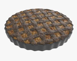 Apple Pie Burned With Plate Modèle 3D
