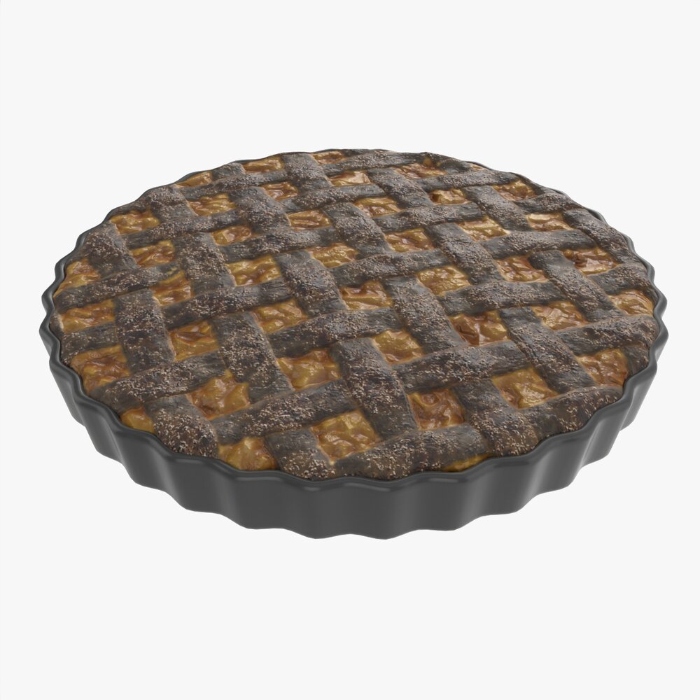 Apple Pie Burned With Plate 3D-Modell