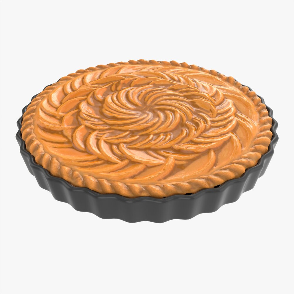Apple Pie French With Plate 03 Modelo 3D