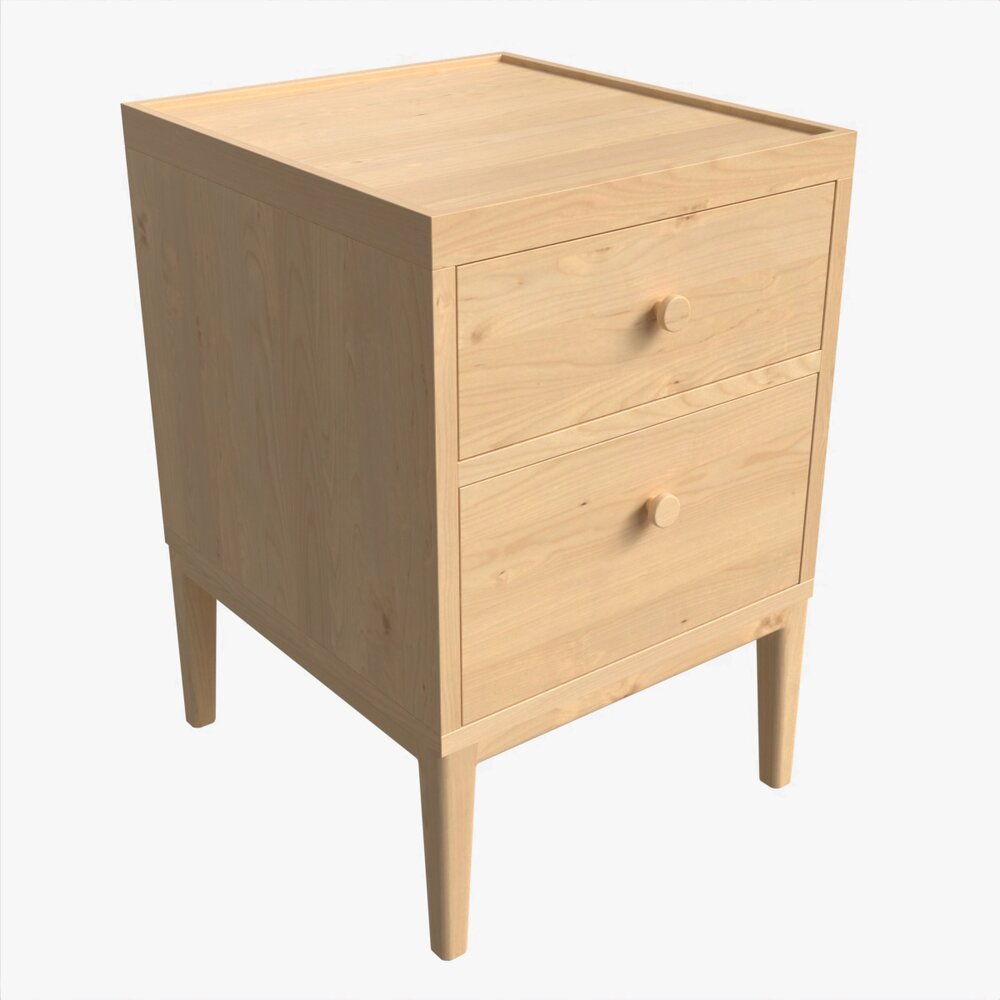 Bedside Cabinet 2-drawer Ercol Salina 3D模型