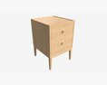 Bedside Cabinet 2-drawer Ercol Salina Modello 3D