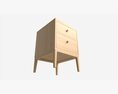 Bedside Cabinet 2-drawer Ercol Salina Modello 3D