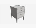 Bedside Cabinet 2-drawer Ercol Salina 3Dモデル