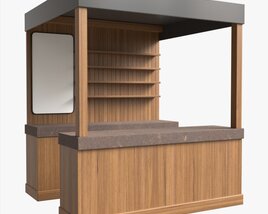 Booth Stand Kiosk With Roof 01 3D модель