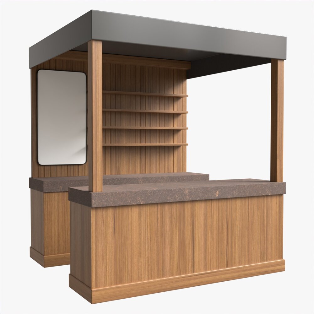Booth Stand Kiosk With Roof 01 3D модель