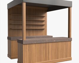 Booth Stand Kiosk With Roof 02 3D 모델 