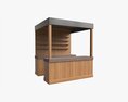 Booth Stand Kiosk With Roof 02 3D модель