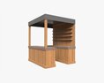 Booth Stand Kiosk With Roof 02 3D модель