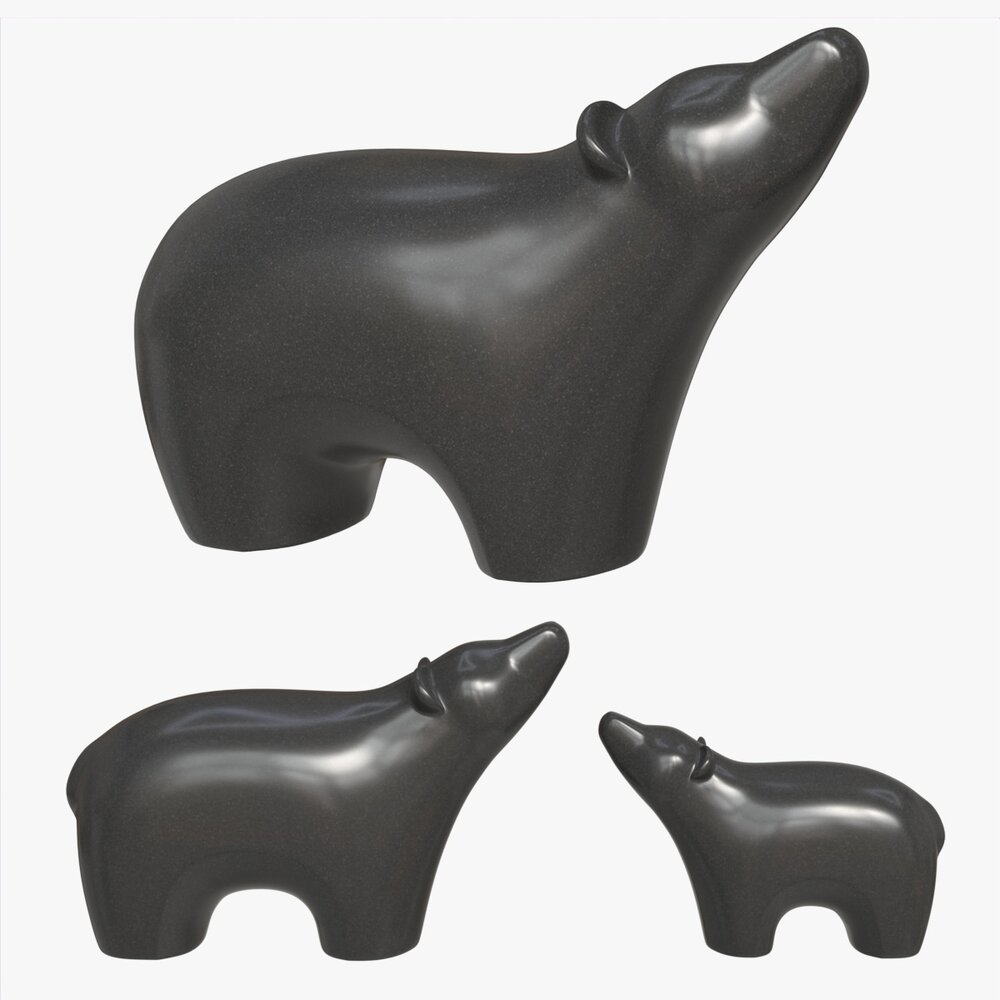 Ceramic Bear Figurines Modello 3D