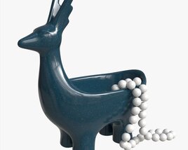 Ceramic Deer Bowl With Beads Modello 3D