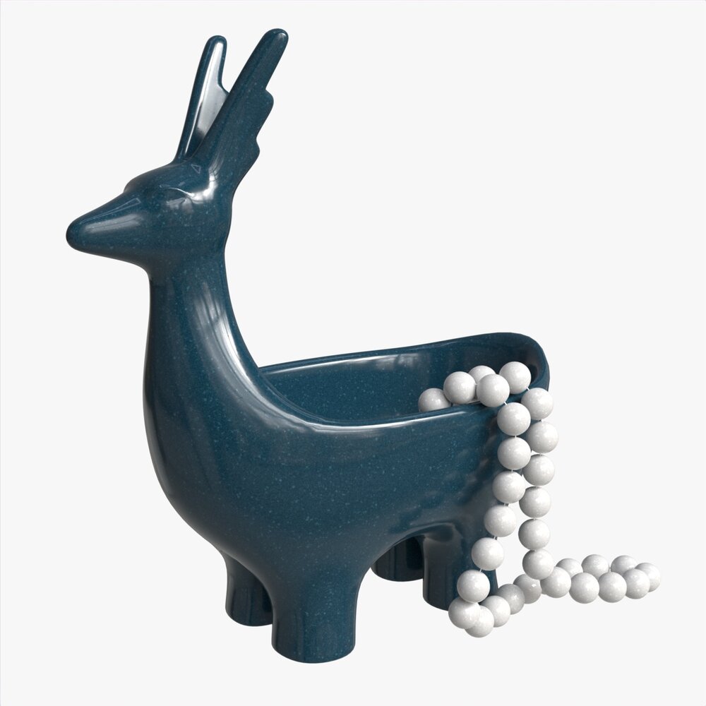 Ceramic Deer Bowl With Beads 3D модель