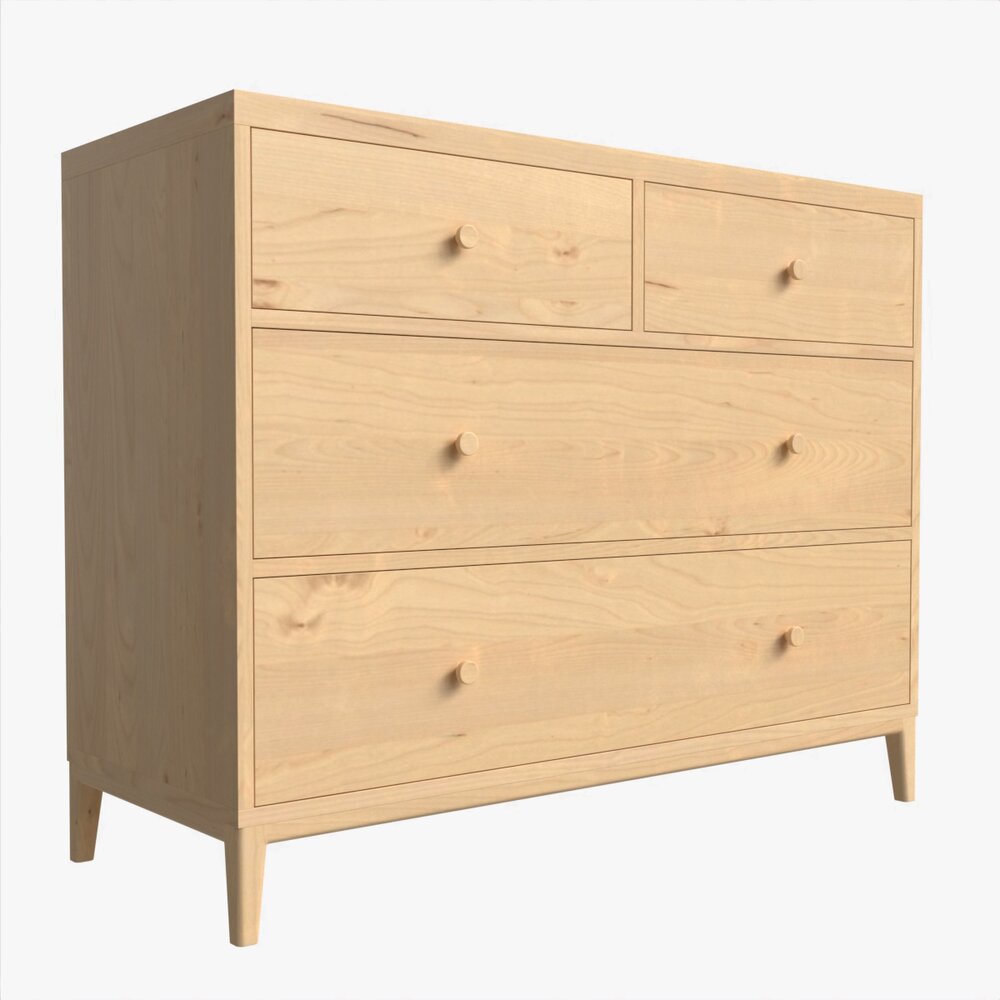 Chest Wide 4-drawer Ercol Salina 3D model