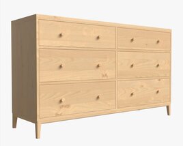 Chest Wide 6-drawer Ercol Salina 3D model