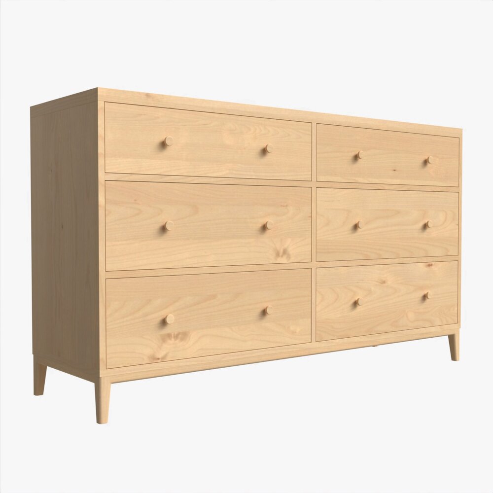 Chest Wide 6-drawer Ercol Salina 3D-Modell