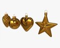 Christmas Tree Balls Set Gold Glossy 3Dモデル