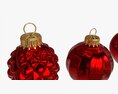 Christmas Tree Balls Set Red Glossy Modèle 3d