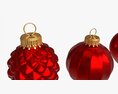 Christmas Tree Balls Set Red Matte 3D-Modell