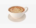 Coffee Latte In Mug With Saucer 01 Modelo 3D