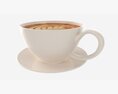 Coffee Latte In Mug With Saucer 01 Modèle 3d