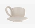 Coffee Latte In Mug With Saucer 01 3D 모델 