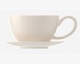 Coffee Latte In Mug With Saucer 01 3d model