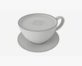 Coffee Latte In Mug With Saucer 01 3D模型