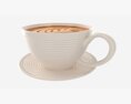 Coffee Latte In Mug With Saucer 02 3D模型