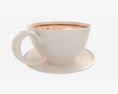 Coffee Latte In Mug With Saucer 02 3D модель
