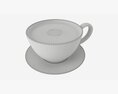 Coffee Latte In Mug With Saucer 02 3d model