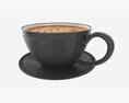 Coffee Latte In Mug With Saucer 03 3d model