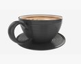 Coffee Latte In Mug With Saucer 03 3D模型