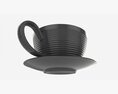 Coffee Latte In Mug With Saucer 03 3D модель