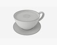 Coffee Latte In Mug With Saucer 03 Modelo 3D