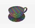 Coffee Latte In Mug With Saucer 03 Modello 3D