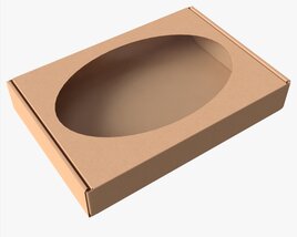 Corrugated Cardboard Box With Window 01 3D model