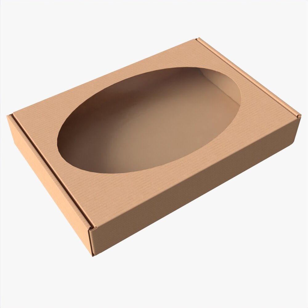 Corrugated Cardboard Box With Window 01 3Dモデル