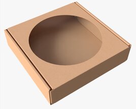 Corrugated Cardboard Box With Window 02 3D model