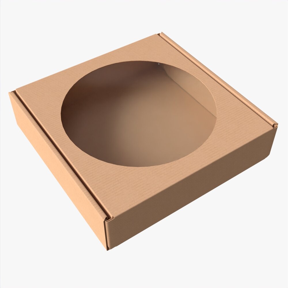 Corrugated Cardboard Box With Window 02 3D-Modell