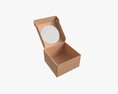 Corrugated Cardboard Box With Window 03 Open Modello 3D