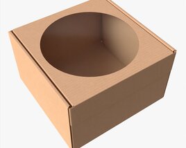 Corrugated Cardboard Box With Window 03 3D模型