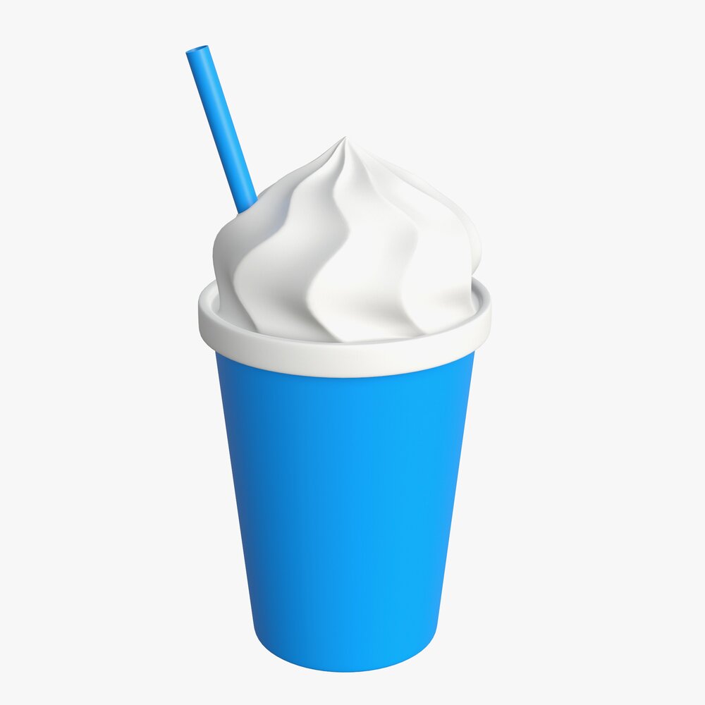 Plastic Cup With Ice Cream Shape For Mockup Modello 3D