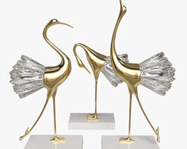 Decorative Crane Figurines 3D model