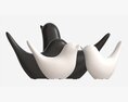 Decorative Ceramic Birds Set 3D модель