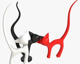 Decorative Ceramic Cats Set 3D-Modell