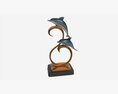 Decorative Ceramic Dolphins Statuette Modèle 3d